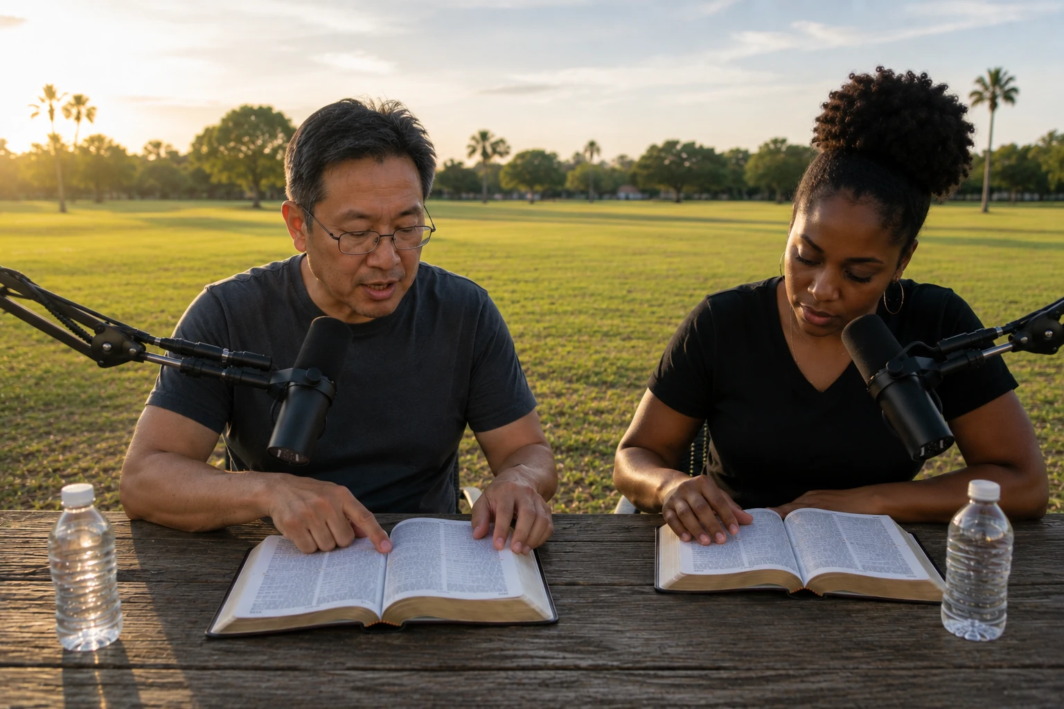 Outdoor live Bible reading